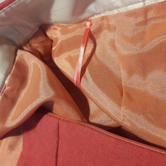 J. Crew Factory wool viscose blend lined  midi coral color skirt size 4 - Picture 7 of 10